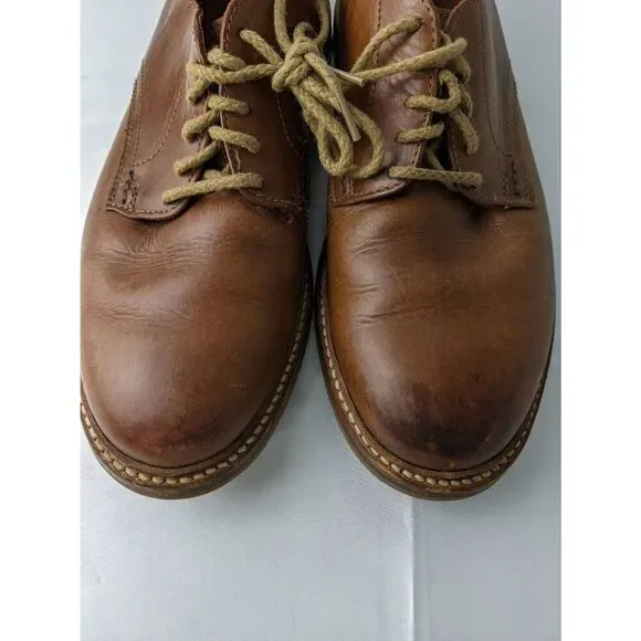 Frye James Crepe‎ Brown Leather Plain Toe Oxfords Mens Size 8.5